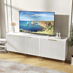 TV Stand for 75 inch TV Modern Entertainment Center Cabinet with 5 Doors Wood Media Console Storage Cabinets for Living Room Bedroom, White