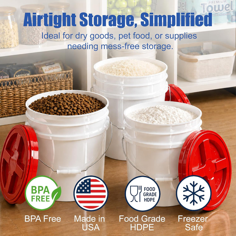 ePackageSupply 3.5 Gallon Bucket, Food-Grade w/Lid, BPA-Free, Red, 1 Pack