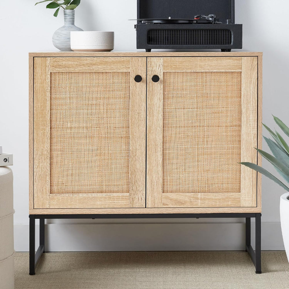 Best Choice Products 2-Door Rattan Storage Cabinet, Accent Furniture, Multifu...