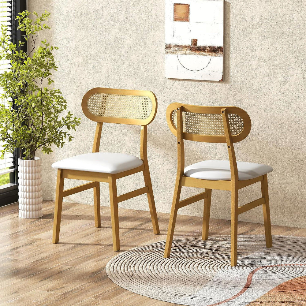 GOFLAME Wooden Dining Chairs Set of 4, Mid-Century Modern Kitchen Chairs with...