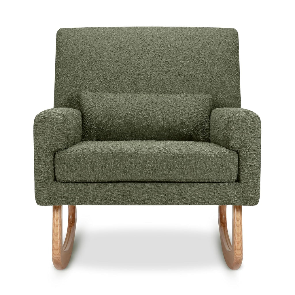 Nursery Works Sleepytime Rocker in Olive Boucle with Light Legs, Greenguard Gold and CertiPUR-US Certified