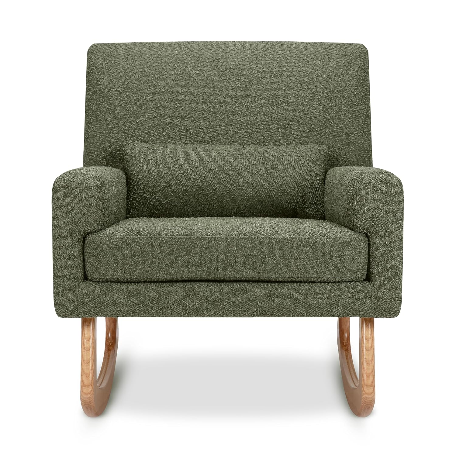 Nursery Works Sleepytime Rocker in Olive Boucle with Light Legs, Greenguard Gold and CertiPUR-US Certified