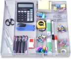 WuGeShop Expandable Office Drawer Organizer, 6 to 7 Compartments Adjustable Mesh Desk Drawer Organizer, Good Desk Organizer for Office Supplies and Art Supplies