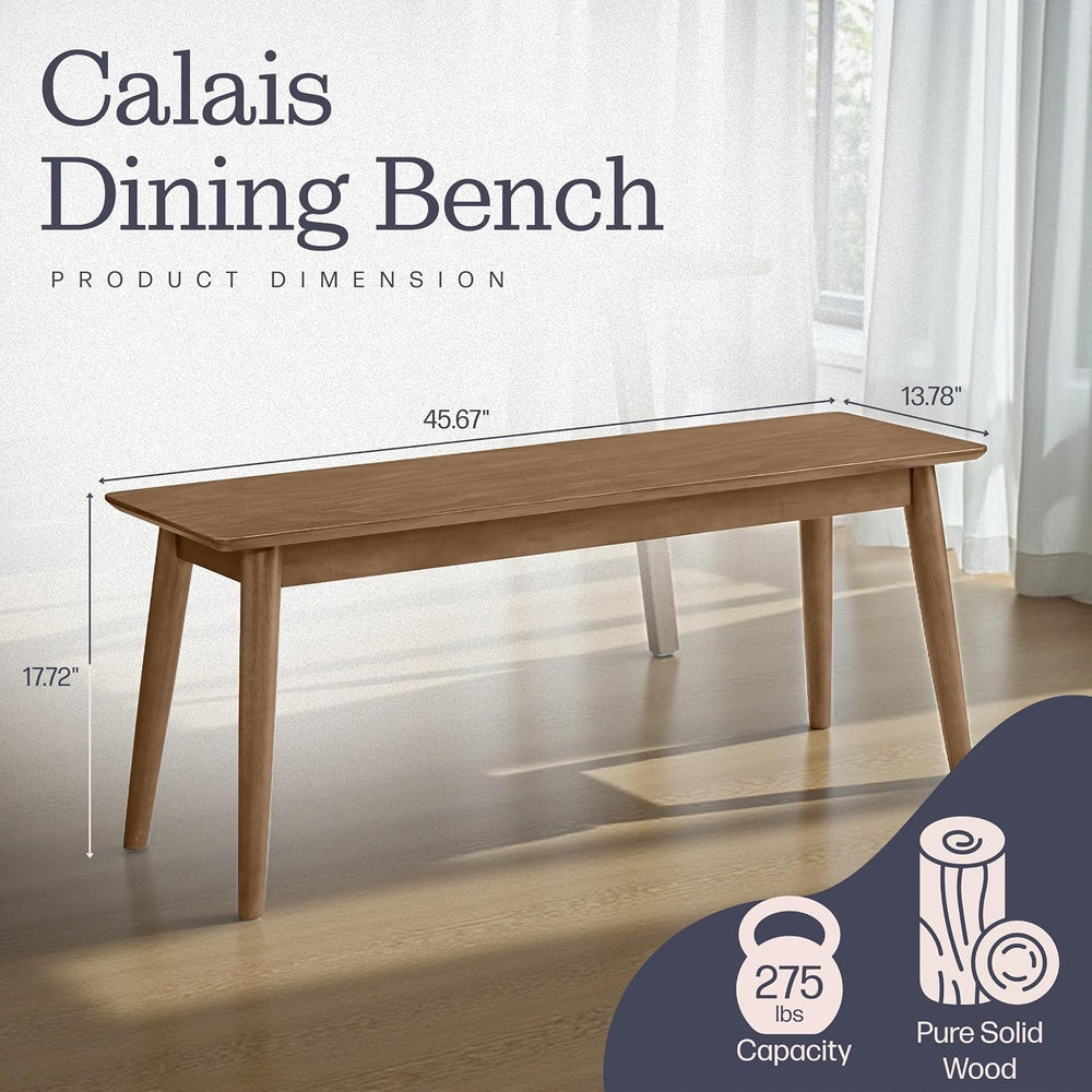 Alaterre Furniture Calais Dining – Mid Century Modern 46-Inch Solid Wood Dini...
