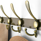 Dseap Wall Mounted Coat Rack - 5 Tri Hooks, Heavy Duty, Stainless Steel, Metal Coat Hook Rail for Coat Hat Towel Purse Robes Mudroom Bathroom Entryway (Bronze, 2 Packs)