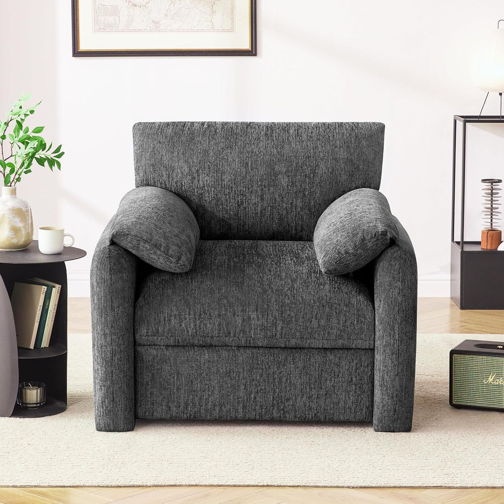 Howjoe 2 Pack Accent Chair for Living Room, Oversized Armchair, Darkgray
