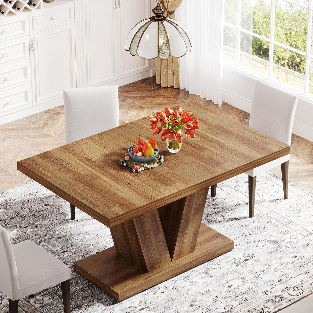 Tribesigns 47-Inch Dining Table for 4, Walnut Brown Kitchen Dinner Table with...