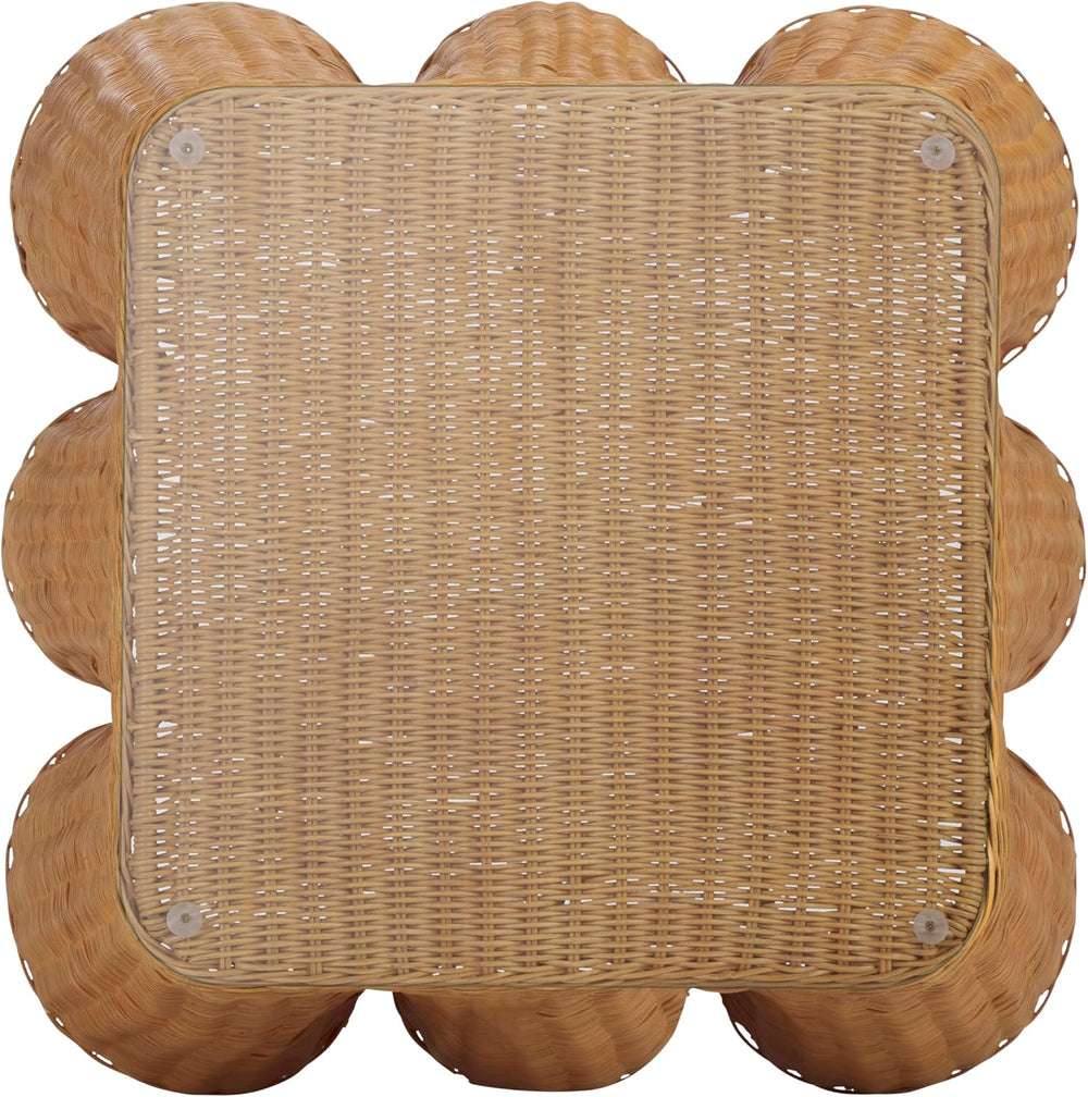 SAFAVIEH Couture Collection - Hylda Natural Rattan Accent Table, Square Desig...