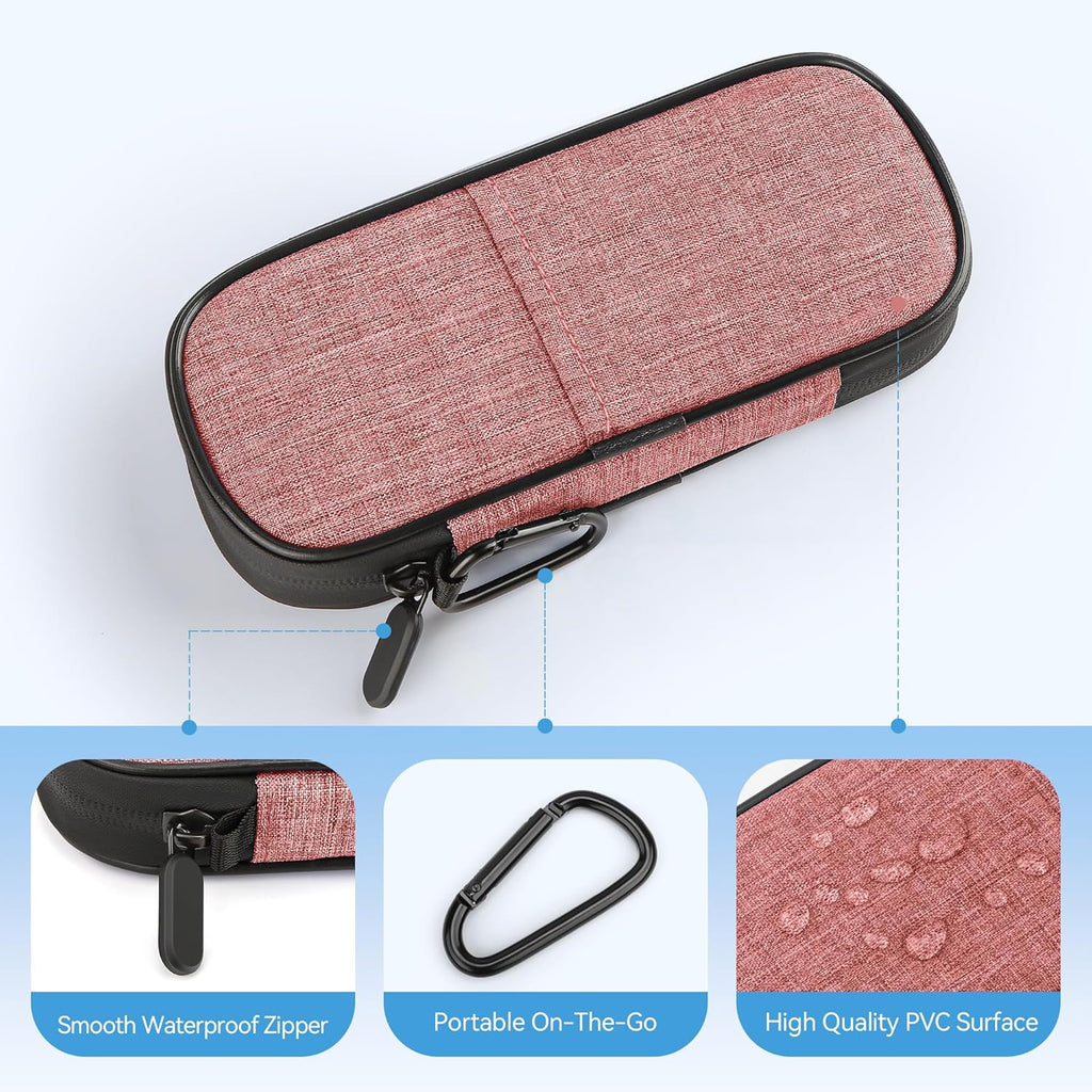 Insulin Cooler Travel Case Diabetic Medication Insulated Cool Organizer with 2 Reusable Ice Packs for Insulin Pen and Other Diabetic Supplies, for the Daily Life and Trip(Pink)