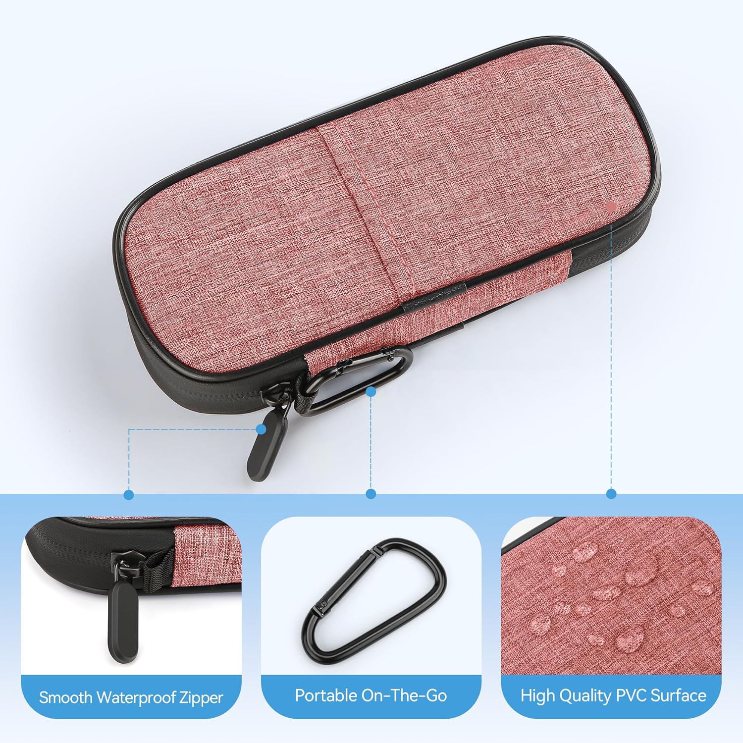 Insulin Cooler Travel Case Diabetic Medication Insulated Cool Organizer with 2 Reusable Ice Packs for Insulin Pen and Other Diabetic Supplies, for the Daily Life and Trip(Pink)