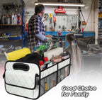 Deosk Trunk Organizer with 6 Pockets - Car Storage Accessory for SUVs, Minivans, and Trucks - 50L Waterproof Polyester (Medium, Beige)