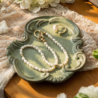 Jewelry Tray, Ceramic Jewelry Dish, Ring Dish, Trinket Tray, Rinket Dish, Ring Holder Dish, Key Bowl, Bathroom Vanity Tray, Retro, Vintage, Friendship Gifts, Anniversary Secret Santa, Deep Green