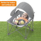 Bright Starts Pop 'N Chill Baby Chair, Portable Travel Seat, UPF 50+ Canopy