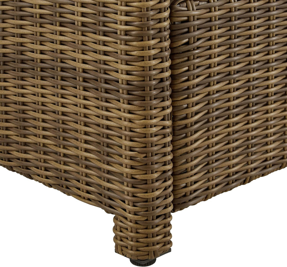Crosley Furniture Bradenton Wicker Outdoor Ottoman Foot Rest for Patio, Deck,...