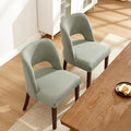 Dining Chairs Set of 2,Modern Dining Room Chairs with Thick Cushions,Upholstered Linen Fabric Kitchen Chairs for Kitchen Dining Room Green