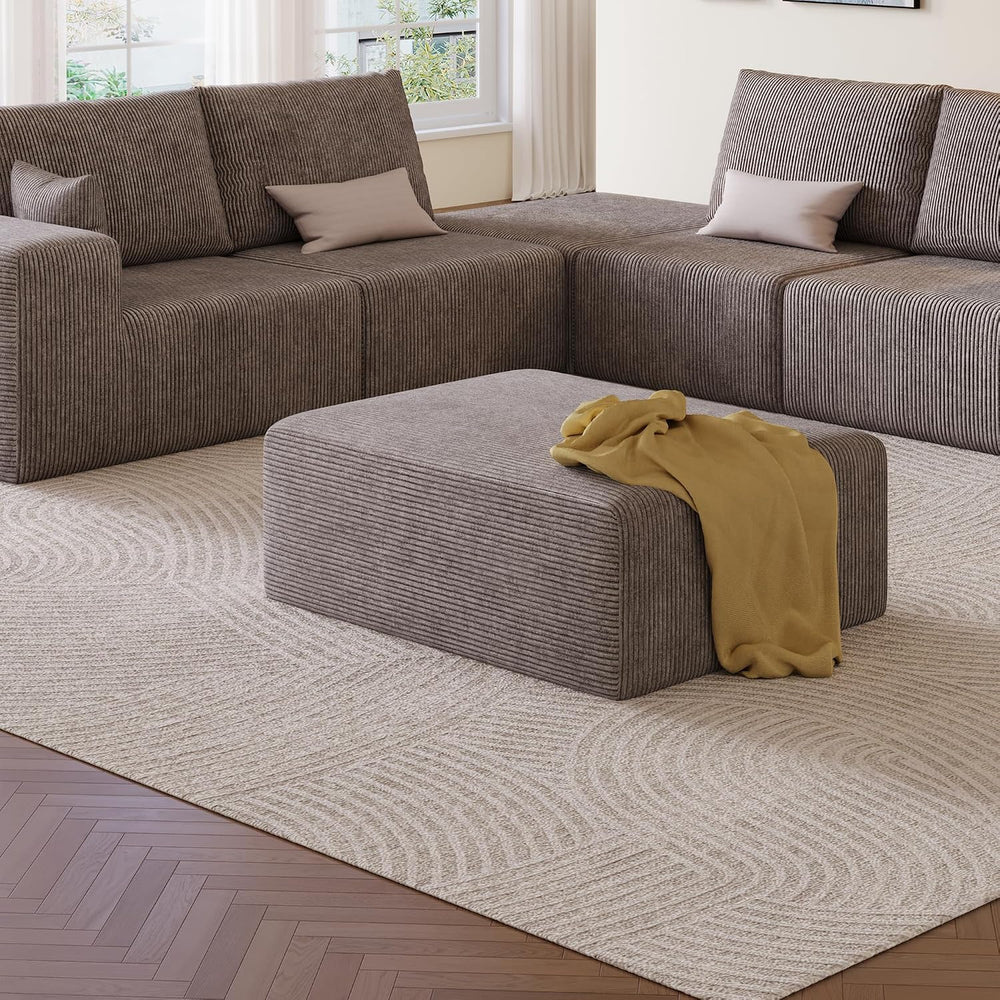 39.4" Oversized Couch Ottoman, Movable Rectangle Ottoman with Memory Foa...