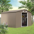10FT x 8FT Metal Outdoor Storage Shed,Garden Sheds & Outdoor Storage w/Lockable Sliding Doors & Air Vent,Metal Shed for Backyard,Garden,Patio,Lawn