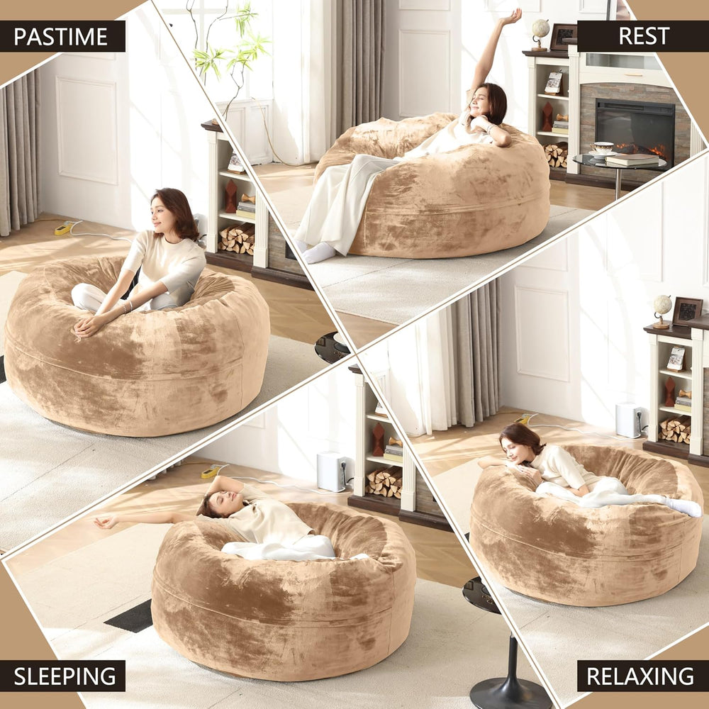 Bean Bag Chair for Adults Soft Comfy Bean Bag for Adults, Cozy Reading Chair,...