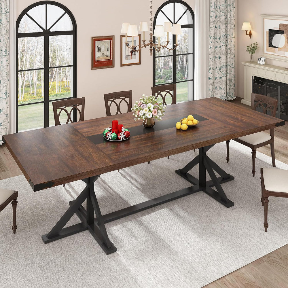 Hlivelood Dining Table for 8 10 People,Rectangular Kitchen Farmhouse Table W/...