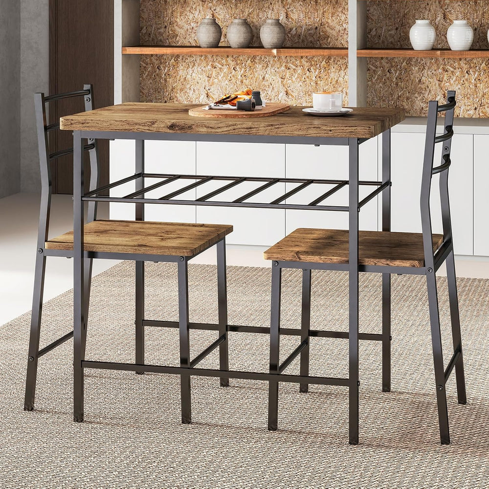 Fenbeli 3 Piece Dining Table Set - Small Kitchen Table & Chair Sets for 2...