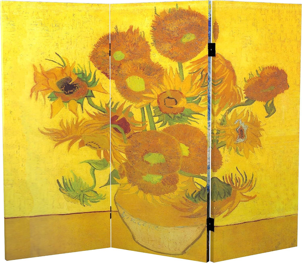 Red Lantern Double Sided Works of Van Gogh Canvas Room Divider - Starry Night...