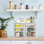 Simple Houseware 3-Tier Stackable Sliding Basket Storage Organizer Drawer for Bathroom and Kitchen, White