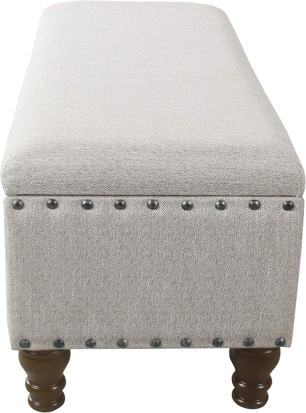 Homepop Home Decor | Upholstered Bench with Nailhead Trim | Large Ottoman wit...