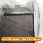 Large Collapsible Laundry Hamper, Gray Oxford Cloth 95L Capacity laundry basket with Handles, Breathable Mesh Design, Sturdy Steel Frame Clothes Hamper with Easy Carry 26.8x12.2x17.7 Inch