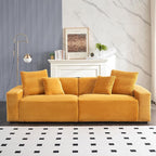 Ball & Cast 104" Modular Sectional Sofa,Comfy Loveseat Couch with 4 Pillows,Corduroy Fabric Upholstered Couches W/Deep Seat and Armrest,4 Seater Sectional Sofa for Living Room,Apartment,Orange