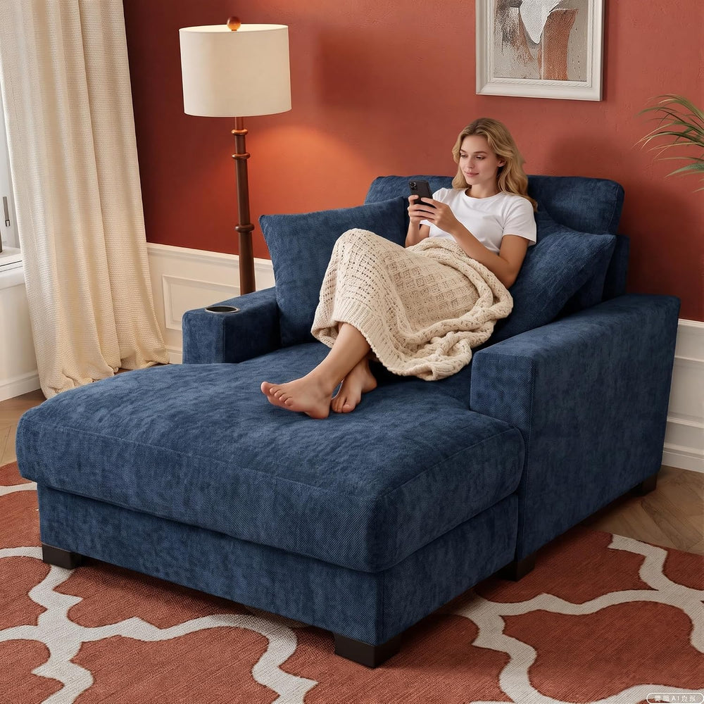 Oversized 60" Chaise Lounge Sofa, Chaise Lounge Recliner with Adjustable...
