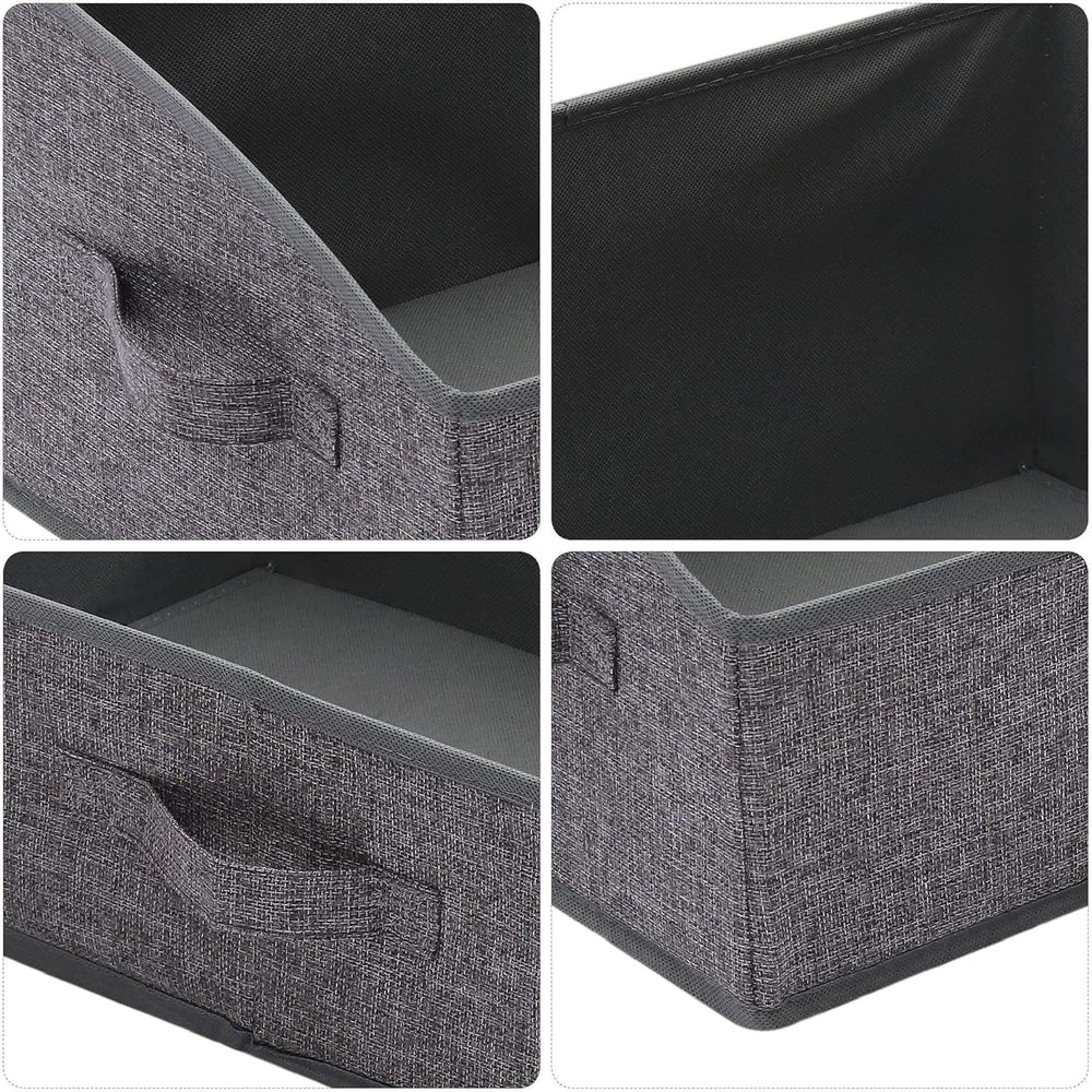 TENABORT 6 Pack Trapezoid Large Foldable Closet Storage Bins with Handle, Fab...