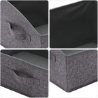 TENABORT 6 Pack Trapezoid Large Foldable Closet Storage Bins with Handle, Fabric Storage Organizer Cube Colth Containers Linen Box Shelf Baskets for Clothes Clothing Shelves Wardrobe
