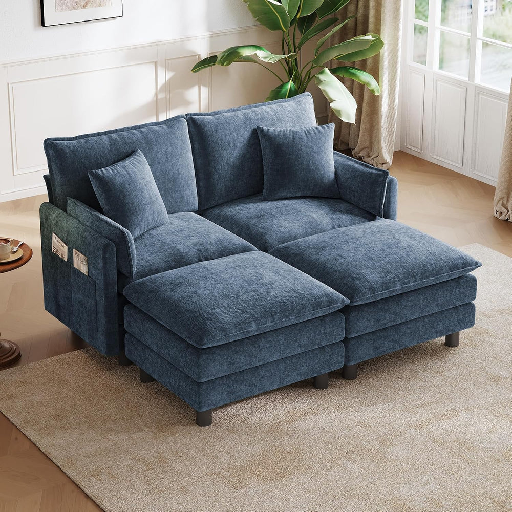 LINSY HOME 65'' Modular Sectional Sofa Love Seat Couch Chenille Cloud...