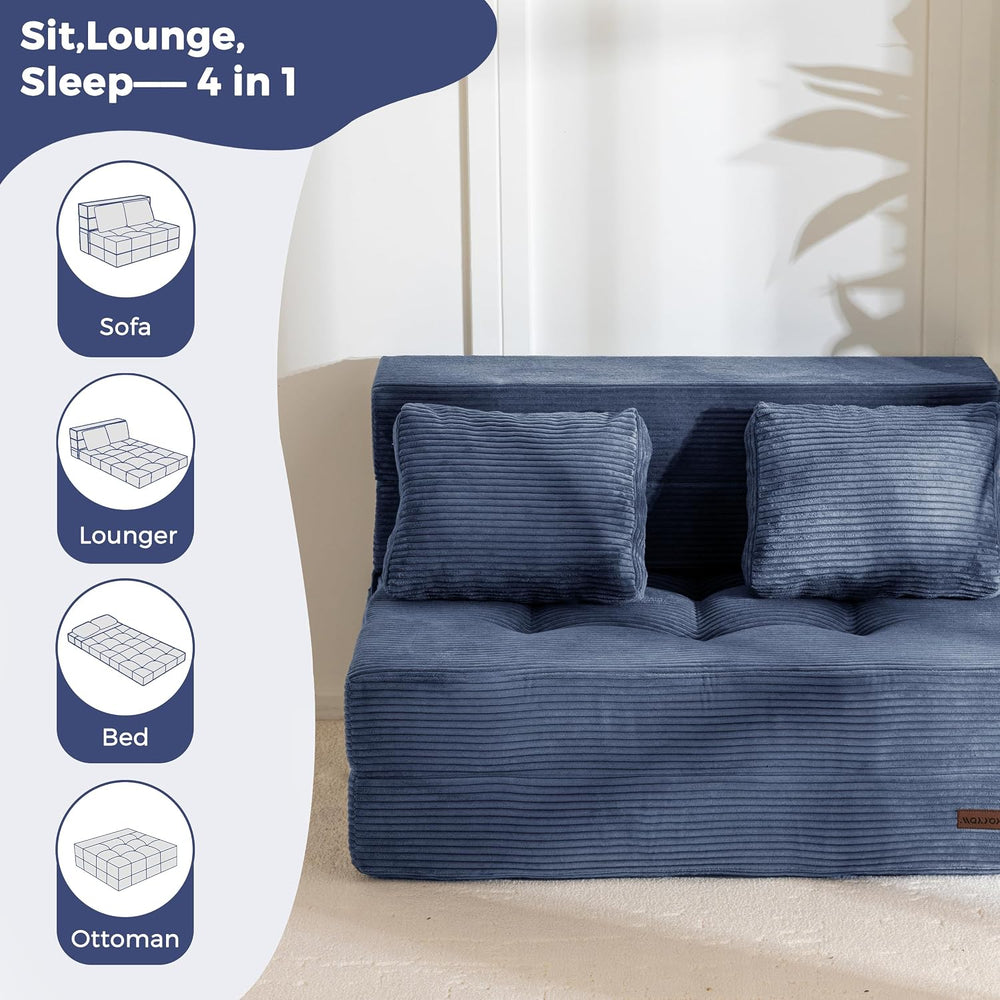 MAXYOYO Convertible Sofa Bed, Fold Out Sofa Couch with Pillow for Adults | Lo...
