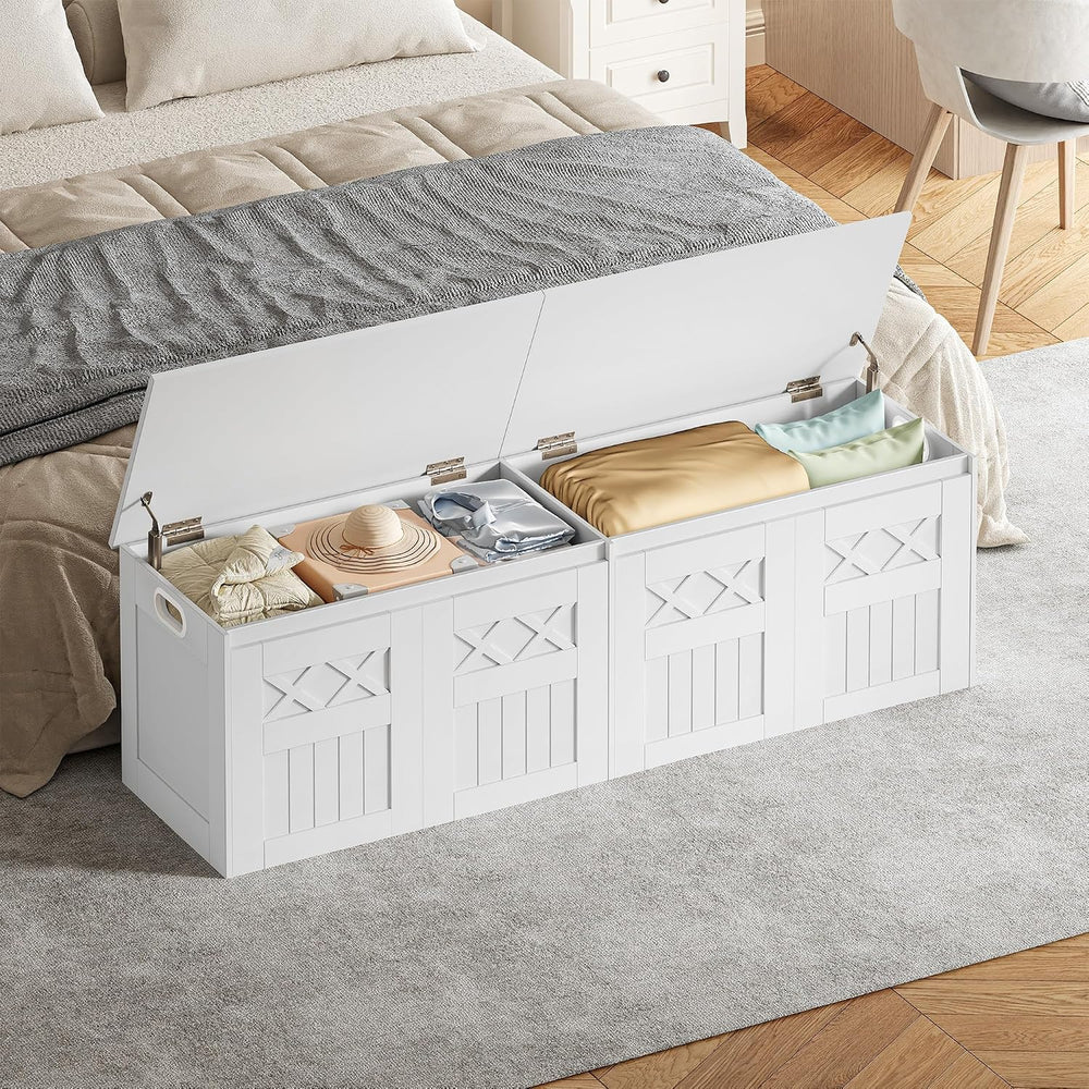 Hzuaneri 59" Modern Farmhouse Storage Chest and Bench | 70 Gal | 330lb S...
