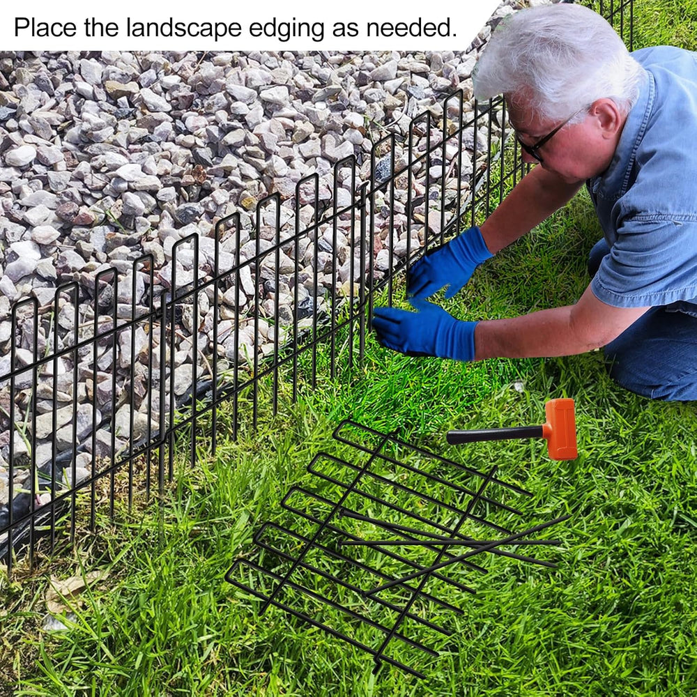 26 Panels No Dig Animal Barrier Fence, 13in(H) x 37ft(L) Garden Edging Border...