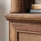 Sauder Palladia Library with Doors/Book Shelf, L: 29.37" x W: 13.90" x H: 71.85", Vintage Oak