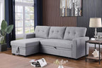 Devion Furniture Garisa 4-in-1 Convertible L Shaped Couch with Pull Out Bed and Storage, Sectional Sleeper Sofa with Reversible Chaise for Living Room, Apartment, Bedroom, Office