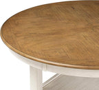New Classic Furniture Cori 5-Piece Round Counter Dining Set with 1 Dining Table and 4 Chairs, 42-Inch, Beige and Brown