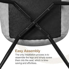 Yaheetech Dining Chairs Set of 2 Modern Upholstered Dining Room Chairs with Faux Leather Seat and Metal Legs for Home, Kitchen, Armless Design, Gray