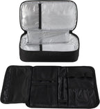 ALLCAMP Insulin Cooler Travel Case for Diabetic Organize Medication with 4 Ice Packs Black(9X 4.72x 3.14 inches)