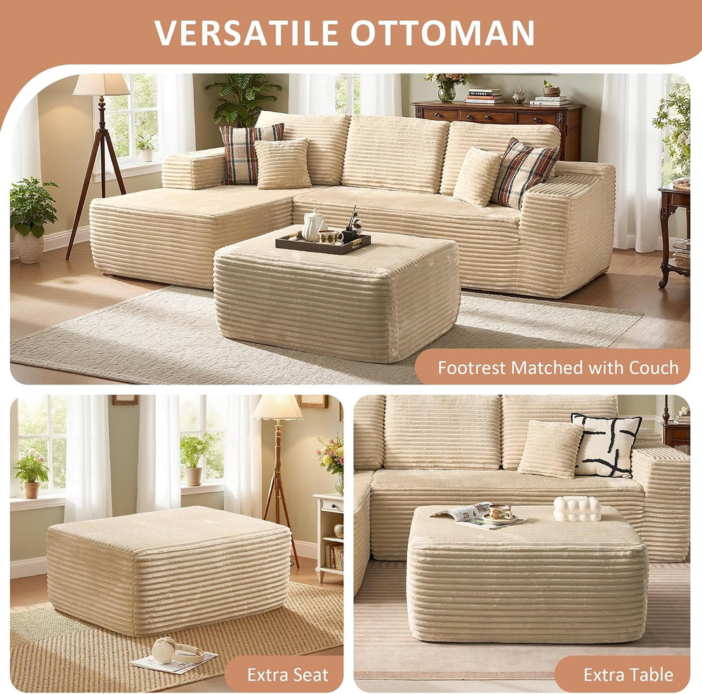 37.1" Ottoman for Couch, Memory Foam Cloud Sectional Couch for Living Ro...