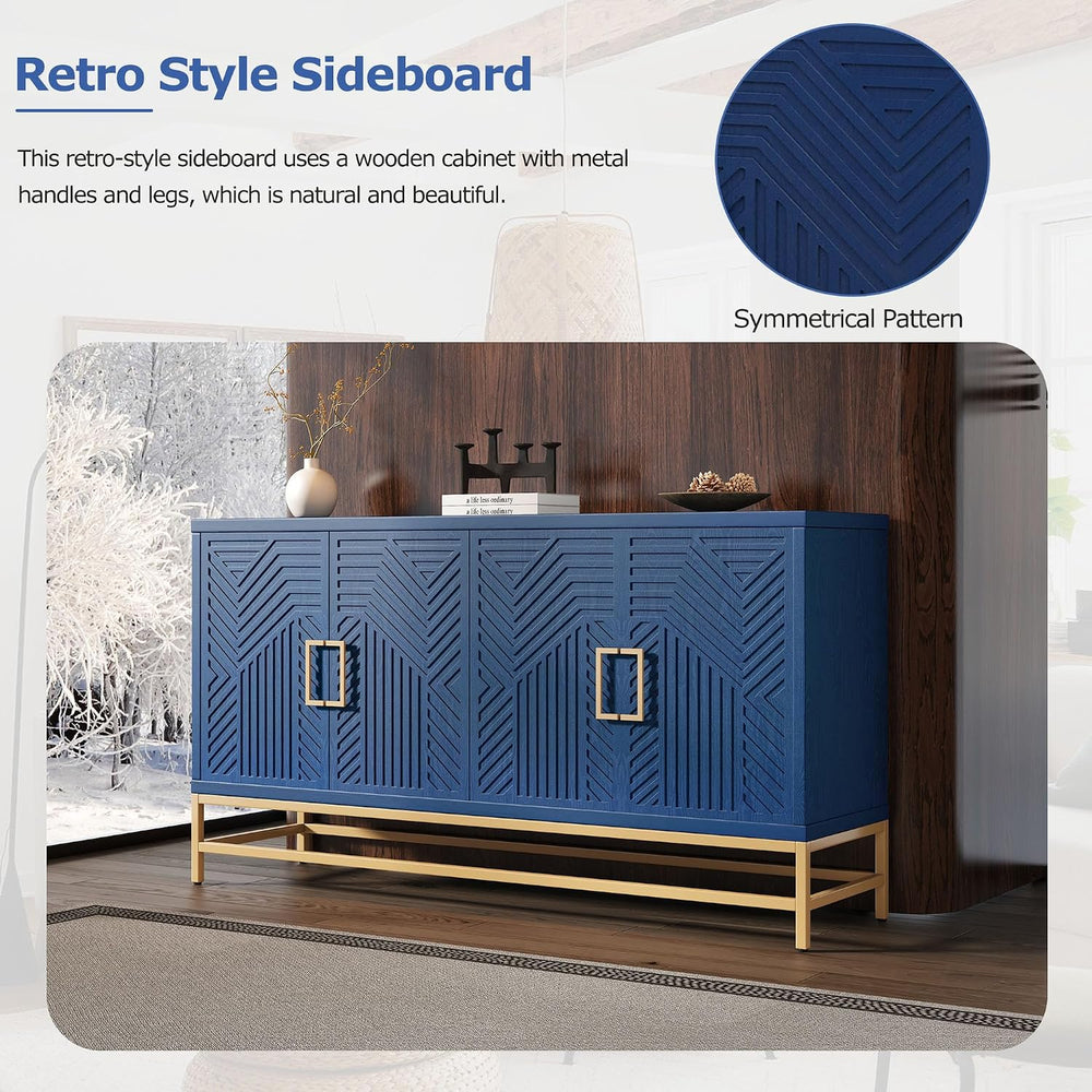 Sideboard Buffet Cabinet with Storage, Modern Storage Cabinet with Adjustable...