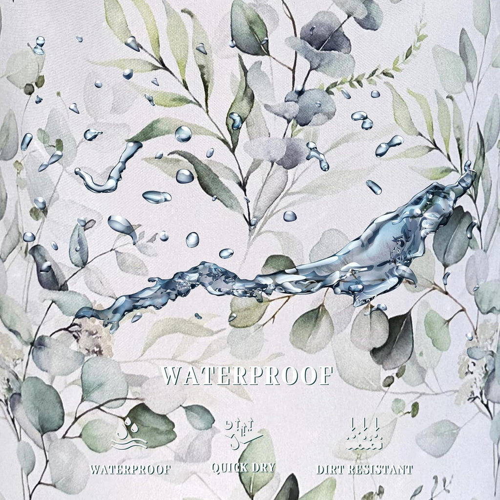 Watercolor Green Leaves Branches Laundry Hamper With Handles Foldable Oxford Cloth Tote Bag Colorful Laundry Basket Clothes Toy Storage Bucket 18.9" x 16.5" For Bathroom/Laundry/Bedroom