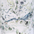 Watercolor Green Leaves Branches Laundry Hamper With Handles Foldable Oxford Cloth Tote Bag Colorful Laundry Basket Clothes Toy Storage Bucket 18.9" x 16.5" For Bathroom/Laundry/Bedroom