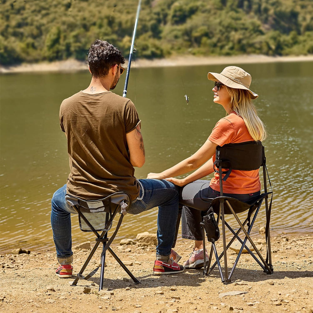 Portal Extra Large Quick Folding Tripod Stool with Backrest Fishing Camping C...