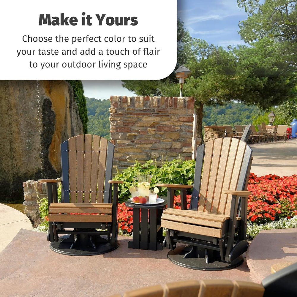 LuxCraft 2' Adirondack Swivel Glider - Available in 14 Colors, Dove Gray ...