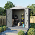 Flamaker 6x4 FT Storage Shed Waterproof Metal Garden Shed with Lockable Door Utility Tool Shed Outdoor Storage for Backyard, Patio and Lawn, Grey