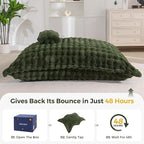 MAXYOYO Giant Bean Bag Chair with Pillow, 3 in 1 Convertible Bean Bag Chair for Adults with Removable Cover, Floor Cushion Stuffed Floor Lounger for Living Room Bedroom, Bubble Green
