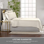 Queen Pillowcases by Pure Bamboo, Genuine 100% Organic Viscose Derived from Bamboo, Luxuriously Soft & Cooling, Double Stitching, Envelope Closure (2 Queen Pillowcases, Ivory)